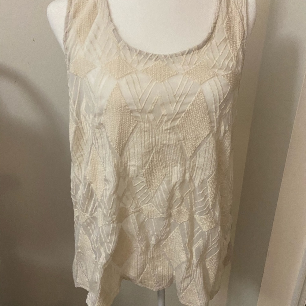 Off White Patterned Tank